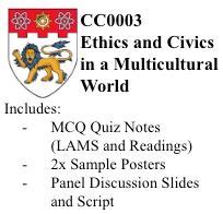 CC0003 ETHICS & CIVICS IN A MULTICULTURAL WORLD (2.0 AU).
